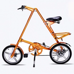 LISI Bicicleta Plegable Bicicleta Plegable de Aluminio de 16 Pulgadas Hombres y Mujeres de aleacin Ligera y Ligera Bicicleta Plegable de la Ciudad,Yellow