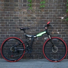 Liutao Plegables Liutao - Bicicleta de montaña plegable (26 pulgadas, 21 velocidades), color negro y rojo