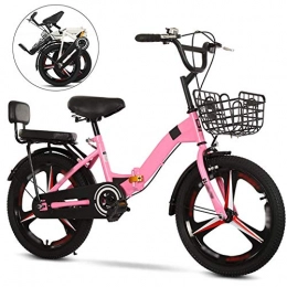 Llpeng Bicicleta Llpeng Bicicletas Deportes de Montaña Ocio, 18 Pulgadas, 20 Pulgadas Plegable Unisex de Bicicletas, Bicicletas MTB Niños, Jóvenes, Niños Niñas Bicicletas Plegables (Color : Pink(B), Size : 18'')