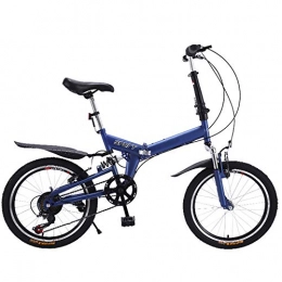 LNLN Bicicleta LNLN Bicicleta Plegable De 20 Pulgadas, Bicicleta De 7 Velocidades para Adolescentes Y Adultos, Sistema De Freno De Disco, Doble AbsorcióN De Impactos, Adecuada para Montar En La Ciudad, Blue