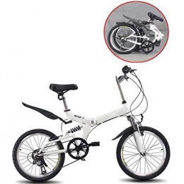 LQ&XL Plegables LQ&XL 20 Pulgadas Plegable De Aluminio Bicicleta De Paseo Mujer Bici Plegable Adulto Ligera Unisex Folding Bike Sillin Confort Ajustables, 6 Velocidad, Capacidad 150kg / A