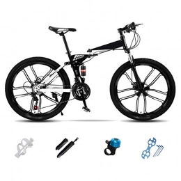 LQ&XL Plegables LQ&XL Bici de Montaña Unisex, Bicicleta MTB Adulto, 24 Pulgadas, 26 Pulgadas, Bicicleta MTB Plegable con Doble Freno Disco, 27 Velocidades Bici Adulto / White / 24