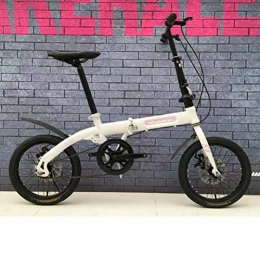 LQ&XL Bicicleta LQ&XL Bicicleta Plegable Unisex Adulto Aluminio Urban Bici Ligera Estudiante Folding City Bike con Rueda De 16 Pulgadas, Manillar Y Sillin Confort Ajustables, Velocidad única, Capacidad 120kg /