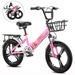Luanda Bicicleta Luanda* Bicicleta Plegable para Niños y Niñas, 16, 18, 20 Pulgadas Bici para Niños, Plegable Bikes, Bicicleta Infantil Plegable con Frenos, Edición Clásica Bikes / Pink / 20