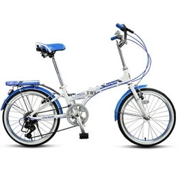 LVTFCO Plegables LVTFCO Bicicleta mini de 20 pulgadas y 6 velocidades, marco de aleación de aluminio, bicicleta compacta plegable ligera, adecuada para viajes y viajes, azul