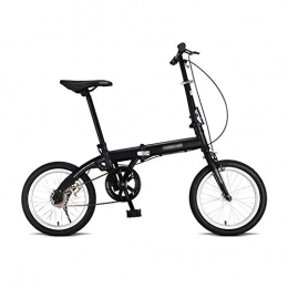 LYRONG Bicicleta LYRONG Bicicleta Plegable Street, con Sillin Confort 16 Pulgadas Plegable Bicicleta Marco de Acero al Carbono Bicicleta Plegable Urbana, Black