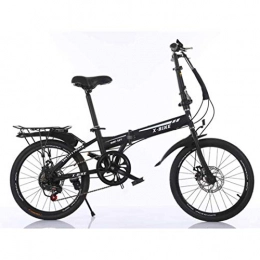 MUYU Bicicleta Marco de Acero de Carbono Unisex del Freno de Disco de la Bicicleta Unisex de la Bicicleta Variable Plegable de la Velocidad, Black
