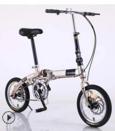 Mdsfe Bicicleta Mdsfe Bicicleta Plegable de 14 Pulgadas para niños Adultos Bicicleta de Montar de aleación de Aluminio Ultraligera para niños Bicicleta Plegable de Doble Freno de Velocidad Variable - 15