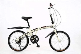 JSL Bicicleta Mecánica plegable bicicleta adulto plegable velocidad variable bicicleta 20 pulgadas acero al carbono aleación de aluminio rueda bicicleta hombres y mujeres ocio-oro