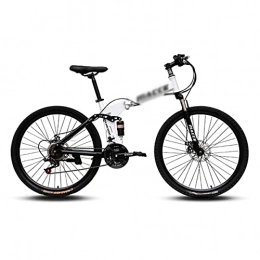 MENG Bicicleta MENG Bicicleta de Montaña de 26 Pulgadas Plegable con Mde Acero Al Carbono 21 / 24 / 27 Bicicleta de Montaña de Velocidad con Freno de Disco Mecánico Y Tenedor de Suspensión Bloqueable (Tamaño: 24 Veloci