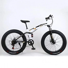 XNEQ Plegables Mountain bike 4.0 allargata con pneumatici di grandi dimensioni, pieghevole, motoslitta da spiaggia, freni a doppio disco a doppio shock, coda morbida, 26 pollici-7 / 21 / 24 / 27 / 30 velocit, 2, 24 Speed