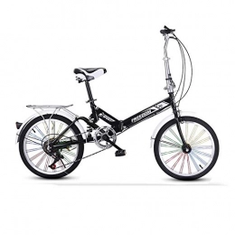 Mountain Bike Bicicleta Mountain Bike Bicicleta Plegable compacta Plegable de 20"City-Gears de 6 velocidades-Speed ​​Black_20 Pulgadas