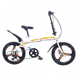 MSHENUED Bicicleta Plegable, Bicicleta Plegable para Adultos de 20 Pulgadas, Bicicleta compacta, Aluminio de 7 velocidades fácil de Plegar, Guardabarros Delanteros y Traseros