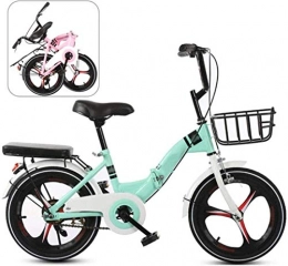 MUXIN Bicicleta MUXIN 16 Pulgadas Plegable De Aluminio Bicicleta para niños De Paseo Bici Plegable Adulto Ligera Folding Bike Manillar Y Sillin Confort Ajustables, Verde