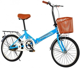 MUXIN Plegables MUXIN Bicicleta Plegable De Aluminio De 20 Pulgadas, Bici Plegable Velocidades Ligera Unisex, Sin Herramientas, Fácil De Transportar, Azul