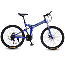 MUYU Bicicleta MUYU Bicicleta De Montaña Ruedas De 24 Pulgadas 21 Velocidades (24 Velocidades, 27 Velocidades) Unisex Adulto Bicicleta Plegable, Azul, 24 speeds