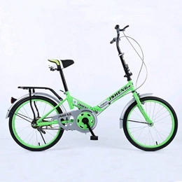 MUYU Bicicleta MUYU Bicicleta Plegable20 Pulgadas Sistema De Accionamiento De Una Sola Velocidad Guardabarros Delanteros Y Traseros, Green, Regularversion