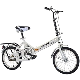 MXCYSJX Bicicleta MXCYSJX Mini Bicicleta Plegable Ligera De 20 Pulgadas, Pequeña Bicicleta Portátil, Bicicleta Plegable para Mujeres Adultas, Coche para Estudiantes, para Adultos, Hombres Y Mujeres, Blanco