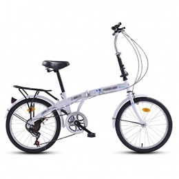 Mzl Plegables MZL 20 Pulgadas de Bicicletas Plegables Hombre |Hembra Adulta Ultra-luz de la Bicicleta portátil, de Velocidad Variable Estudiante de Bicicletas (Color: Blanco)