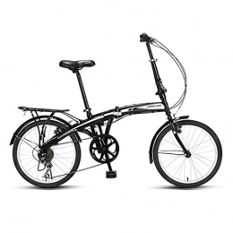 Mzl Bicicleta MZL 20 Pulgadas de Bicicletas Plegables, súper Ligero y portátil del varón Adulto y Hembra Bicicletas for el Trabajo, Altura Recomendada 130-190cm / 51.2-74.8inch (Color : Negro)