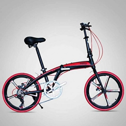 Mzl Bicicleta MZL 20 Pulgadas de la Bicicleta Plegable portátil, Ligero de aleación de Aluminio Shift Bicicletas, Bicicletas for Adultos for Hombres y Mujeres (Color : Negro)