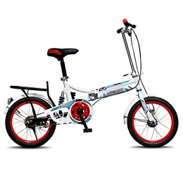 N / A Plegables N / A HAIZHEN -Bicicleta Plegable, Bicicleta De Marco De Acero Al Carbono De 16 Pulgadas con Bastidor De Transporte Trasero para Adultos Y Adolescentes Alto 130-155cm(Color:UNA)