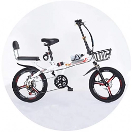 N / A Plegables N / A HAIZHEN -Bicicleta Plegable De 16 / 20 Pulgadas, Bicicleta De Montaña De Ciudad De 6 Velocidades para Adultos / Adolescentes Masculinos Y Femeninos(Size:16 Pulgadas, Color:Blanco)