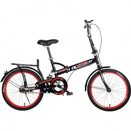 N / A Bicicleta N / A HAIZHEN -Bicicleta Plegable De 16 / 20 Pulgadas, Bicicletas De Montaña De Velocidad única para Adultos, Bicicleta Urbana De Cercanías con Rejilla Trasera(Size:16 Pulgadas)