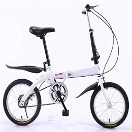 Nfudishpu Bicicleta Nfudishpu Bicicleta Plegable-Marco Ligero de Aluminio para niños Hombres y Mujeres Bicicleta Plegable 16 Pulgadas, Blanco