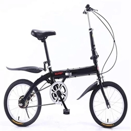 Nfudishpu Bicicleta Nfudishpu Bicicleta Plegable-Marco Ligero de Aluminio para niños Hombres y Mujeres Bicicleta Plegable 16 Pulgadas, Negro