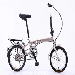 Nfudishpu Bicicleta Nfudishpu Bicicleta Plegable portátil Ultraligera niños, Hombres y Mujeres Bicicleta Plegable de Aluminio Ligero con Marco de 16 Pulgadas, Gris