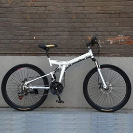 Nfudishpu Bicicleta Nfudishpu Mountain - Bicicleta Deportiva para Adultos, suspensión Completa de Aluminio, Ruedas de 24-26 Pulgadas, Ciclo Plegable de 21 velocidades con Frenos de Disco, 24 Pulgadas