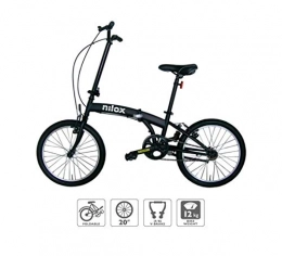 Nilox Bicicleta Nilox Micro Bike 20P-X0 Bicicleta (Plegado, Completo, Acero, 50, 8 cm (20"), Cadena), Unisex Adulto, Negro