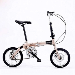 NIUYU Plegables NIUYU Bicicleta Plegable, Mini Ligera Folding Bike Bicicleta Niño Estudiante Freno de Disco Doble Bicicleta Urbana para Viajeros Adolescentes-C-14pulgada