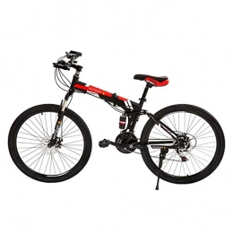 Novokart Bicicleta Novokart Bicicleta Plegable, Unisex para Adulto, Negro y Rojo, 21 velocidades