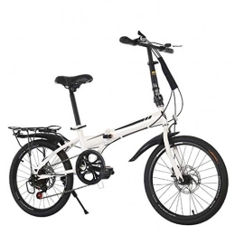 NQFL Bicicleta NQFL Bicicleta Plegable De Velocidad Variable para Adultos Bicicleta De 20 Pulgadas, White