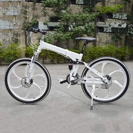 NXX Bicicleta NXX Plegable Bicicleta 20 Pulgadas MTB 7 velocidades montaña Bike, Velocidad Variable, Todoterreno, Doble amortiguación, Doble Disco, Frenos, Bicicleta para Hombres, Montar al Aire Libre, Adulto, Blanco