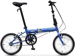 PARTAS Senior Rider-16 Mini bicicletas plegables, para adultos, hombres, mujeres, estudiantes, ligeras, marco de acero de alto carbono reforzado, gancho para montar en la pared, 2 piezas (color azul).