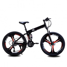 TriGold Plegables Plegable Bicicleta De Trekking 26 En Hombre, Adulto Bicicleta Urbana Frenos De Disco Mujer, Acero De Alto Carbono Plegable Bicicleta De Montaña Velocidad-Negro-26in 21 Velocidad