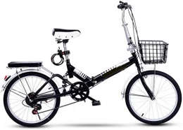 XIN Bicicleta Plegable for Bicicleta Crucero 6 Velocidad Estudiante Adulto Aire libre Deporte Ciclismo de 20 pulgadas de alta de acero al carbono ultra ligero plegable portátil de bicicletas Hombres Mujeres ligero