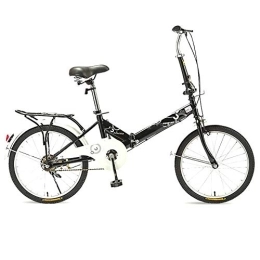 Bikes Bicicleta Plegables Bicicletas MM Bicicletas Urbanas Negras For Adultos, Cuadro De Acero con Alto Contenido De Carbono Y Neumáticos De Goma Antideslizantes, Peso Ligero, 20 Pulgadas