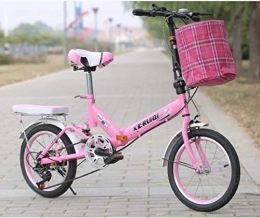 QAS Bicicleta Plegable de Velocidad Variable, Bicicleta con Amortiguador de 20 Pulgadas, Bicicleta con Doble Amortiguador de Acero Al Carbono,Rojo,20 Pulgadas
