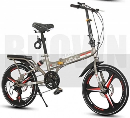 RFV Plegables RFV Bicicleta Plegable, Bicicleta Ultraligera para Hombre Y Mujer de 20 Pulgadas, Bicicleta de Viaje Que Absorbe Los Golpes, Dorado, 20 Pulgadas