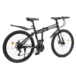RibasuBB Bicicleta RibasuBB Bicicleta de montaña plegable de 26 pulgadas, con guardabarros de 21 marchas, capacidad de peso de 120 kg
