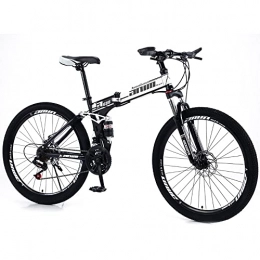 RMBDD Bicicleta RMBDD Bicicleta de Montaña de 21 Velocidades Bicicletas Plegables de 26 Pulgadas con Marco de Acero con Alto Contenido de Carbono y Freno de Disco Doble Bicicleta con Suspensión Completa
