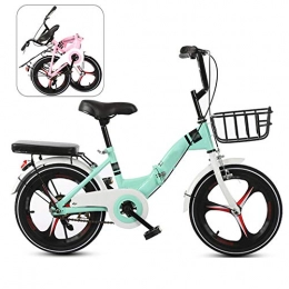 ROYWY Plegables ROYWY Bicicleta de Montaña Plegable, 16 Pulgadas Bicicleta Juvenil, Bicicleta Infantil, Bici para Niños y Niñas, Montar al Aire Libre / Verde