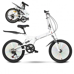 ROYWY Bicicleta ROYWY Bicicleta Plegable, 20 Pulgadas Bicicleta Juvenil, Bicicleta Adulto, Bici para Hombre y Mujerc, 7 Velocidades Velocidad Variable Bicicleta / B Wheel