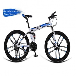 RPOLY Bicicleta RPOLY Bicicleta de montaña, Bici Plegable Bicicleta Plegable / Unisex de 26 Pulgadas Ruedas con Anti-Skid y Tiro Resistente al Desgaste para Adultos, Blue_26 Inch