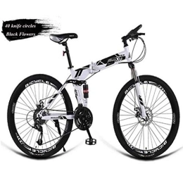 RPOLY Bicicleta RPOLY Bicicleta de montaña, de 27 velocidades Bicicleta Plegable / Unisex Bici Plegable con Marco de Acero de Alto Carbono Plegable, Black_24 Inch
