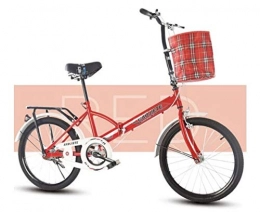 RPOLY Plegables RPOLY Bicicleta Plegable, Plegable de la Ciudad para Bicicleta, Marco de Acero de Alto Carbono Plegable, Ideal para Montar a Caballo Urbana y los desplazamientos, Red_20inch